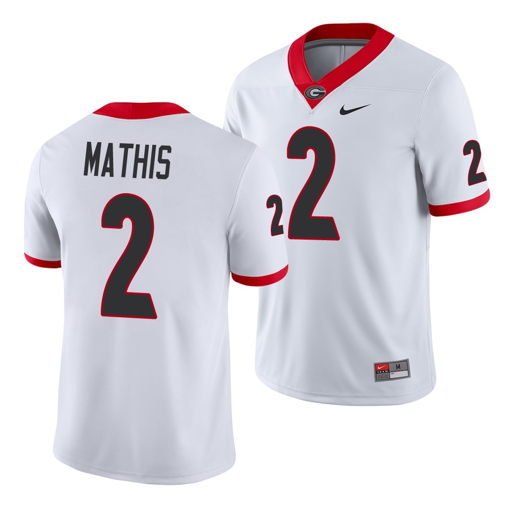 Georgia Bulldogs D'Wan Mathis White Game Men's College Jersey