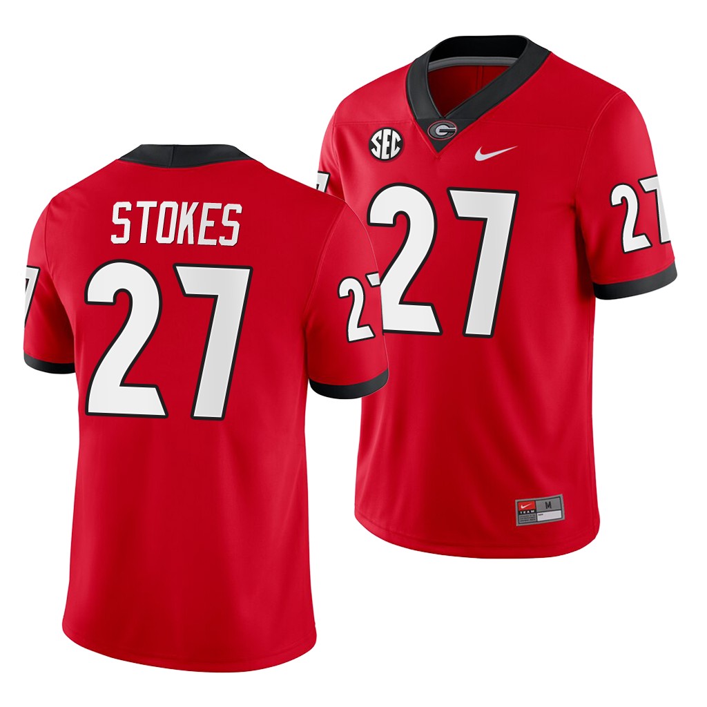 Georgia Bulldogs Eric Stokes Red Home Game Jersey NCAA