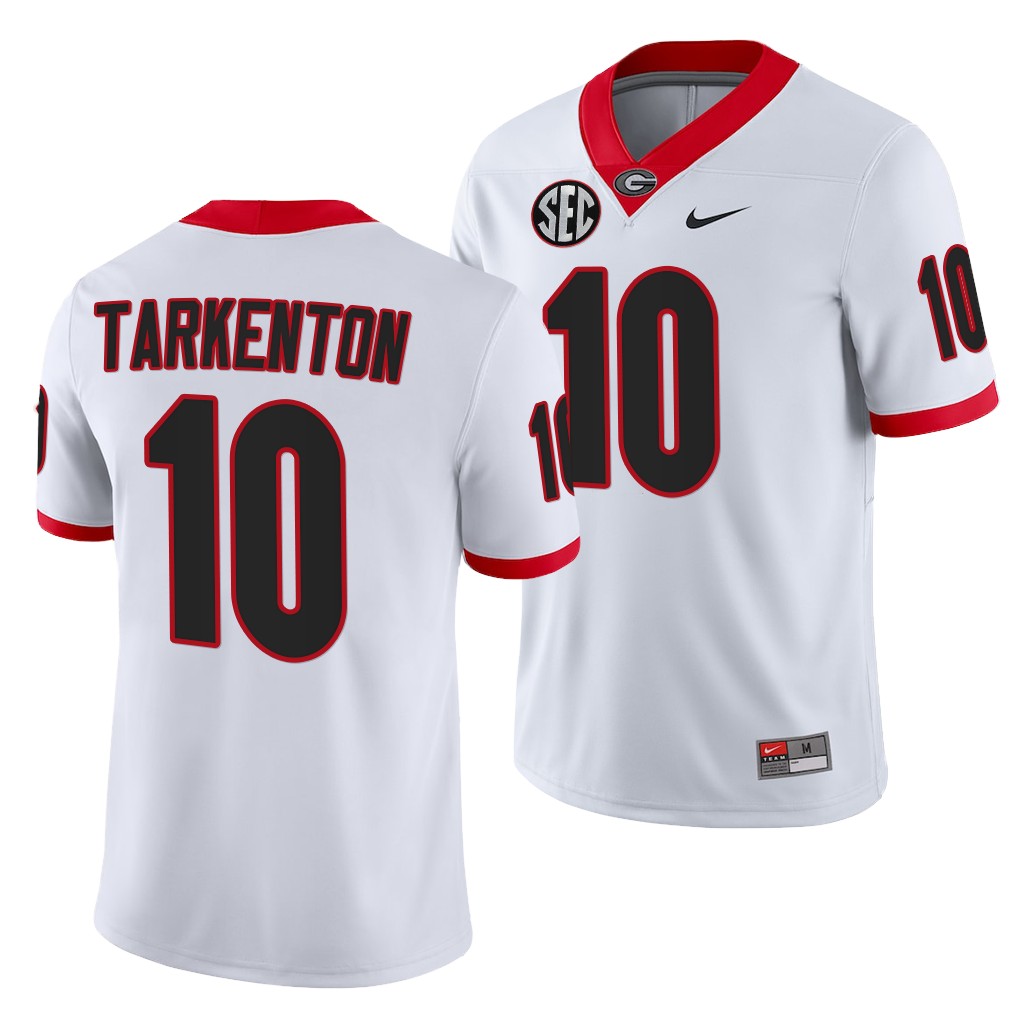 Georgia Bulldogs Fran Tarkenton 10 White Jersey Men College NFL Alumni Uniform