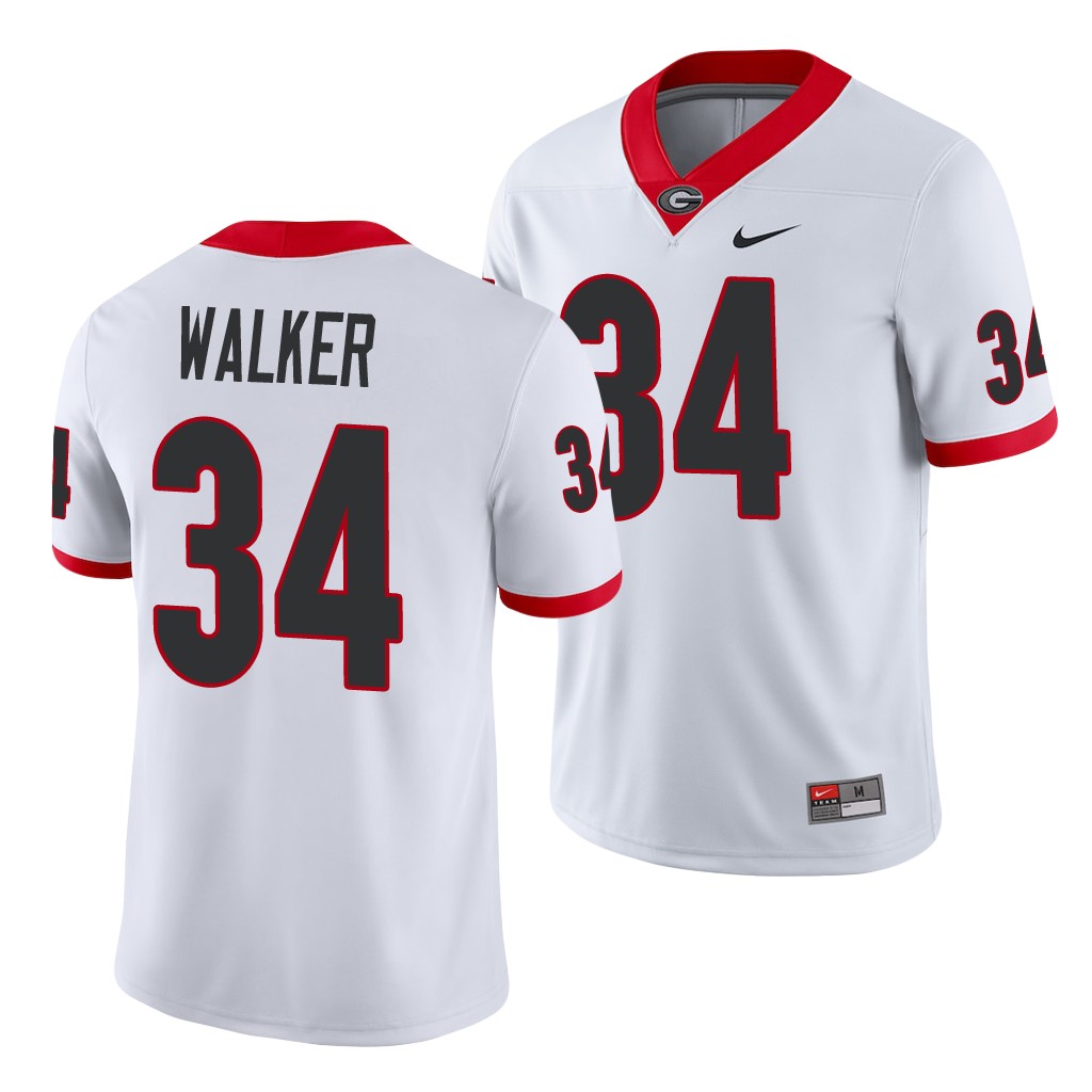 Georgia Bulldogs Herchel Walker White Game Men's College Jersey