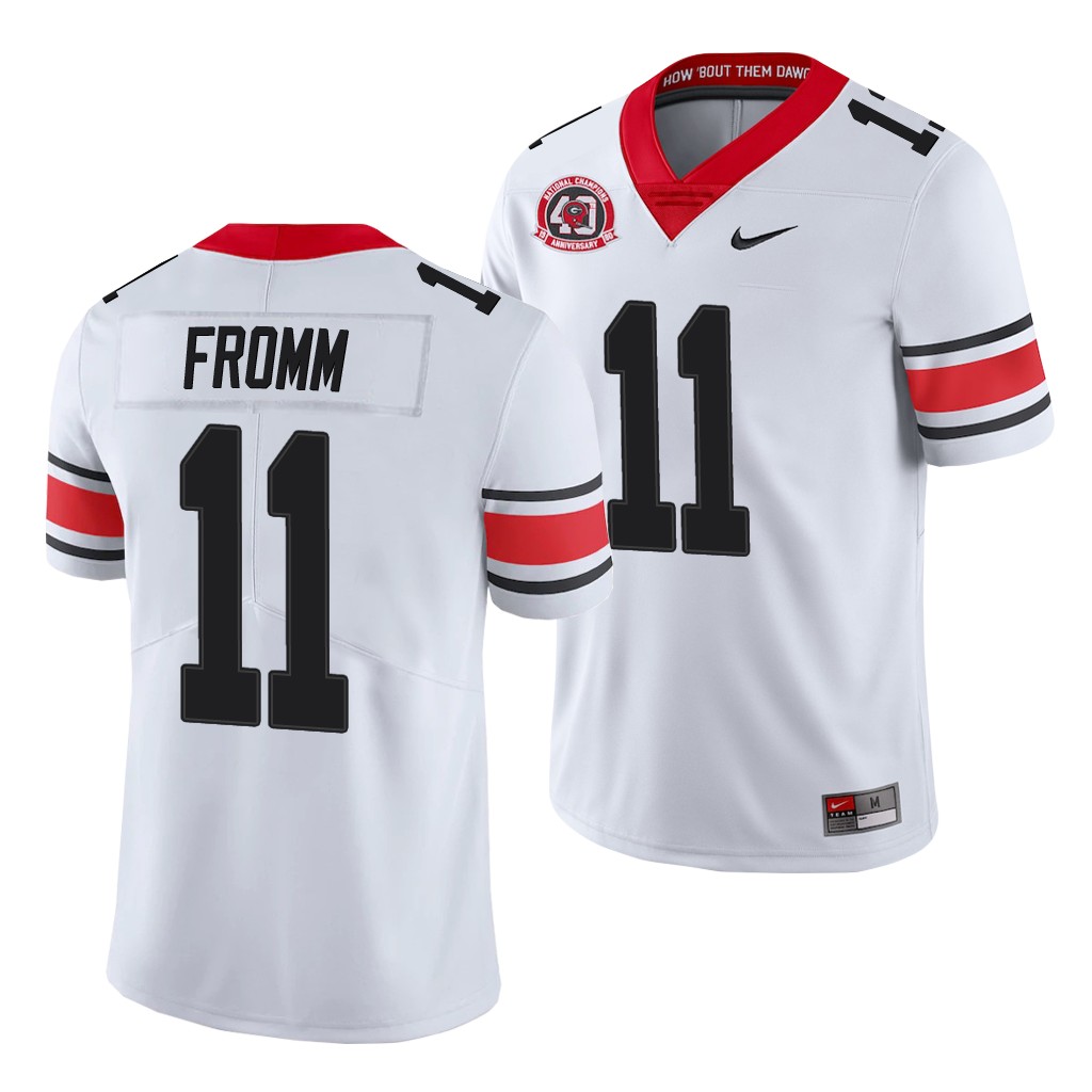 Georgia Bulldogs Jake Fromm White College Men's 40th Anniversary Alternate Jersey