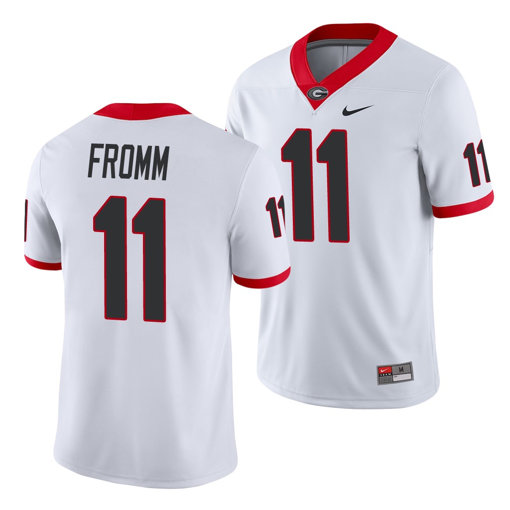 Georgia Bulldogs Jake Fromm White Game Men's College Jersey