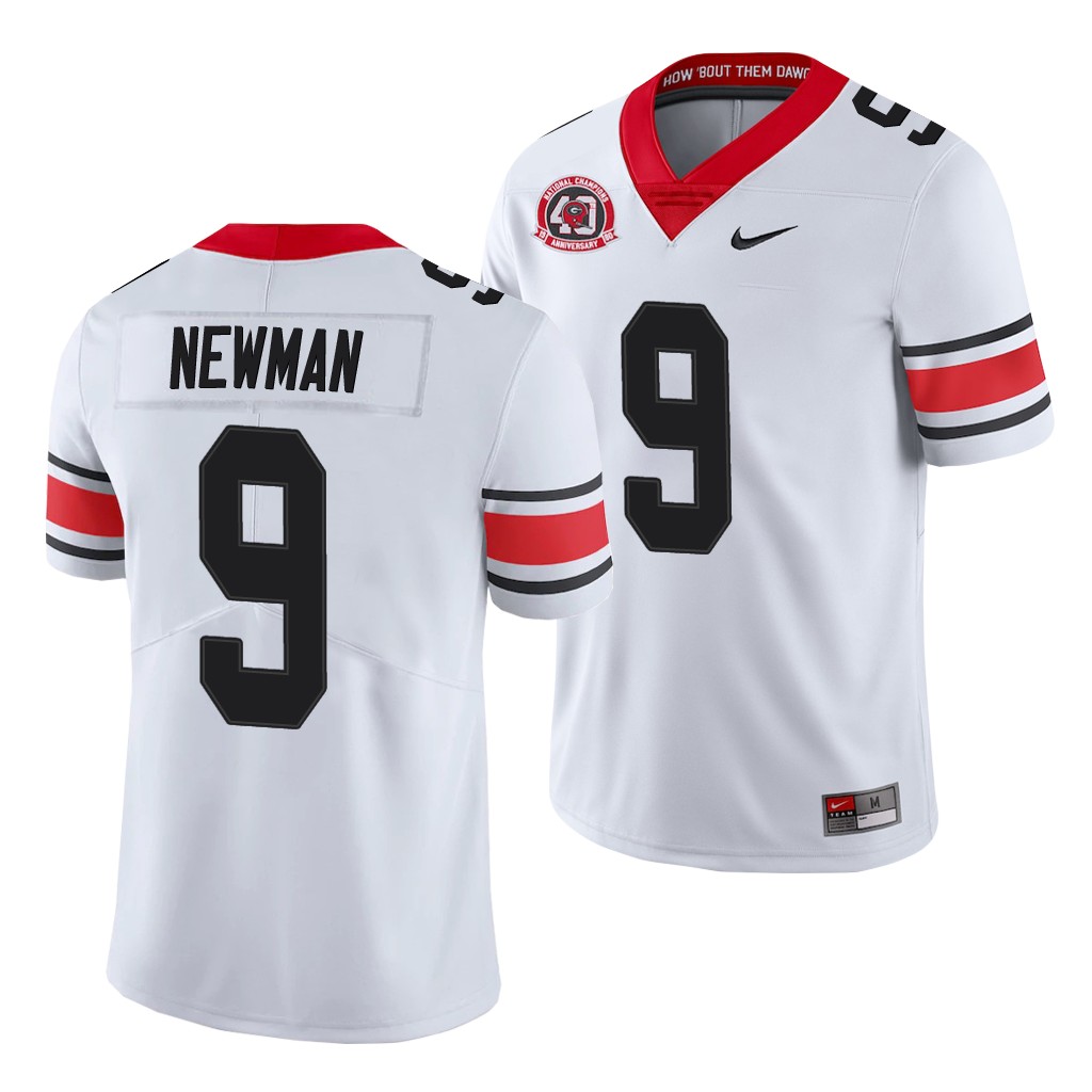 Georgia Bulldogs Jamie Newman White College Men's 40th Anniversary Alternate Jersey