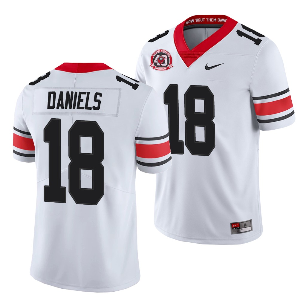 Georgia Bulldogs JT Daniels White College Men's 40th Anniversary Alternate Jersey