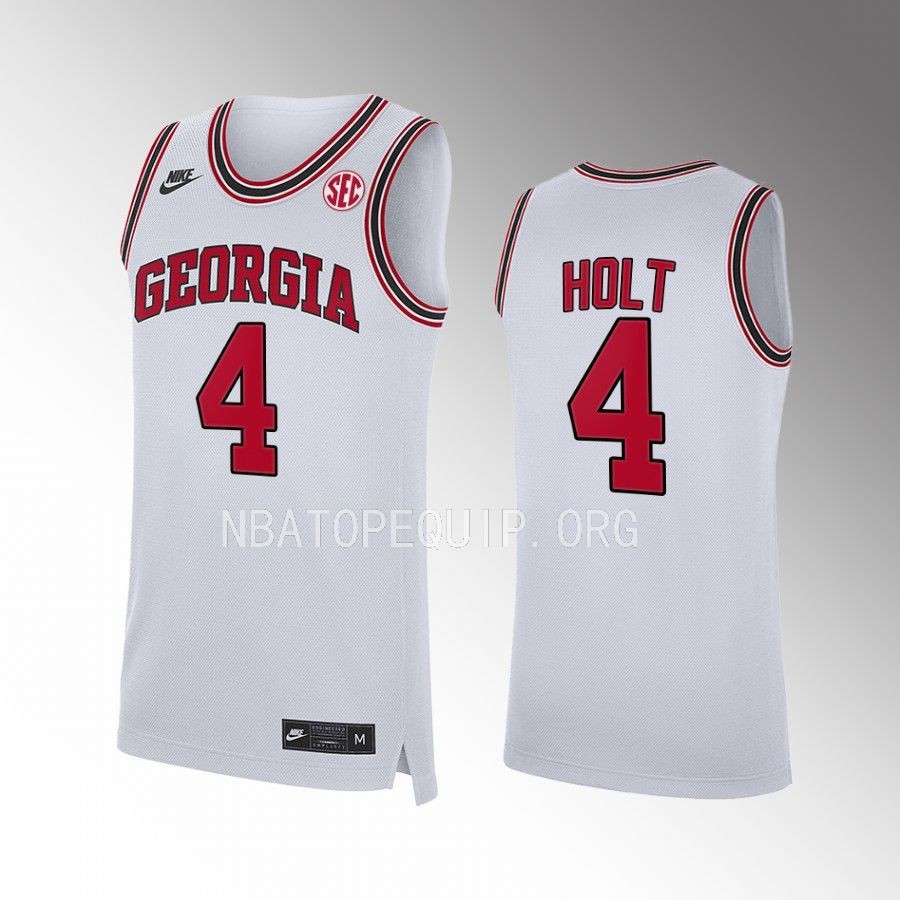 Georgia Bulldogs Jusaun Holt Jersey 2022-23 Home White Uniform