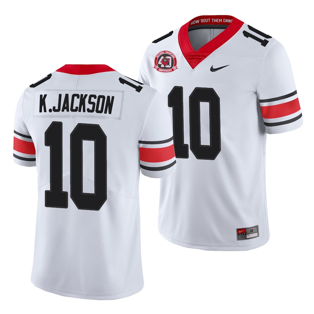 Georgia Bulldogs Kearis Jackson White College Men's 40th Anniversary Alternate Jersey