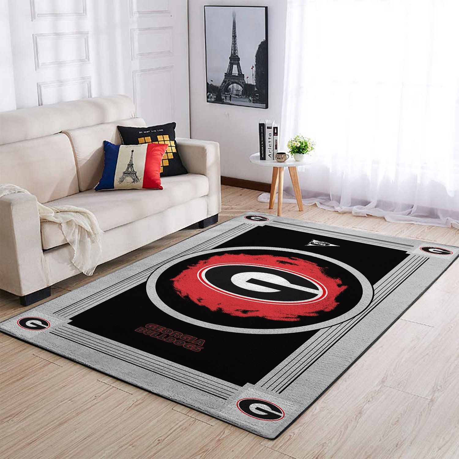 Georgia Bulldogs Living Room Area Rectangle Rug