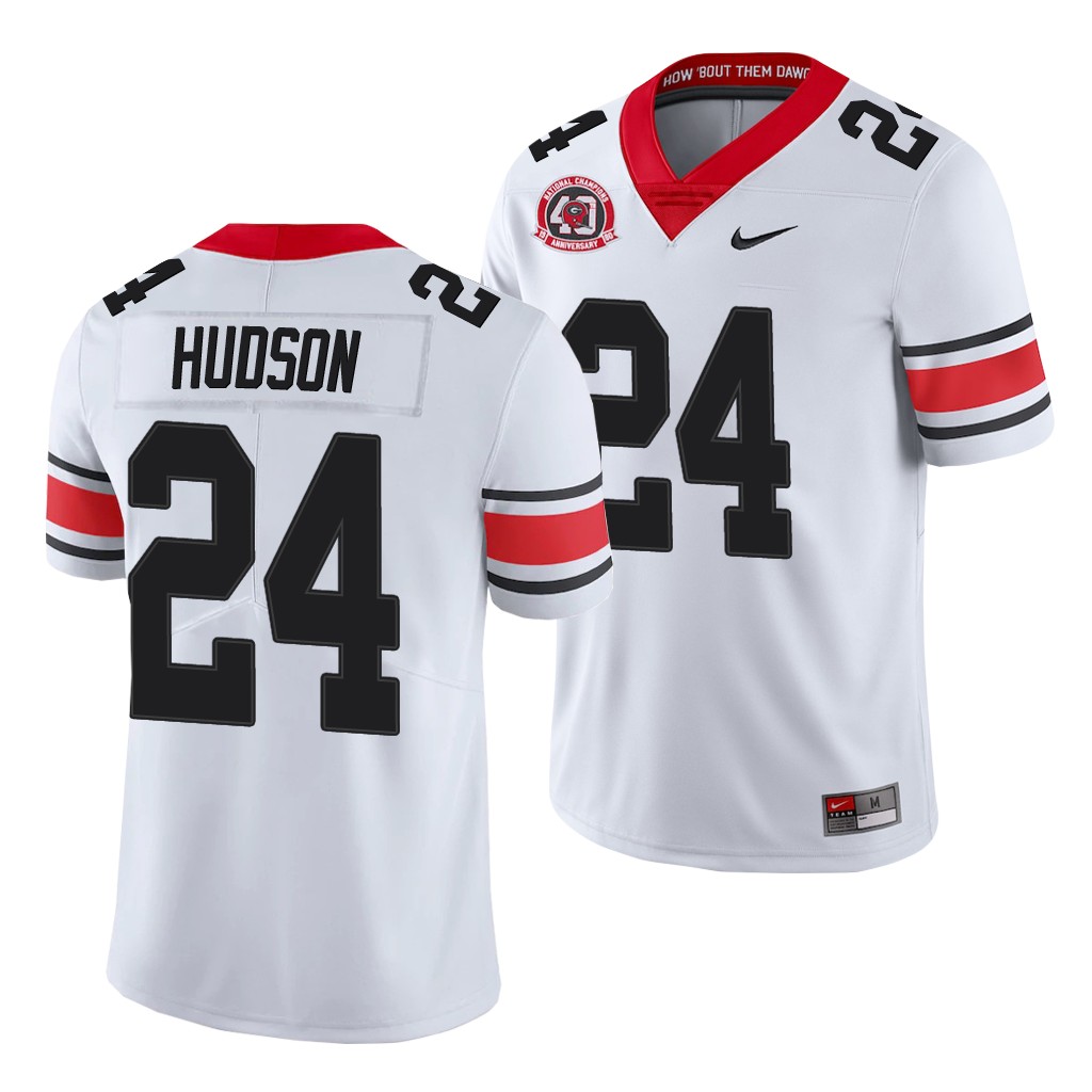 Georgia Bulldogs Prather Hudson White College Men's 40th Anniversary Alternate Jersey