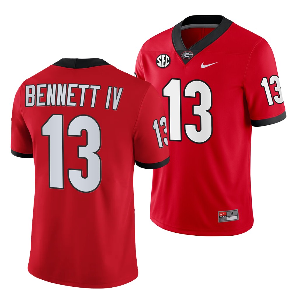 Georgia Bulldogs Stetson Bennett Red Home Game Jersey NCAA