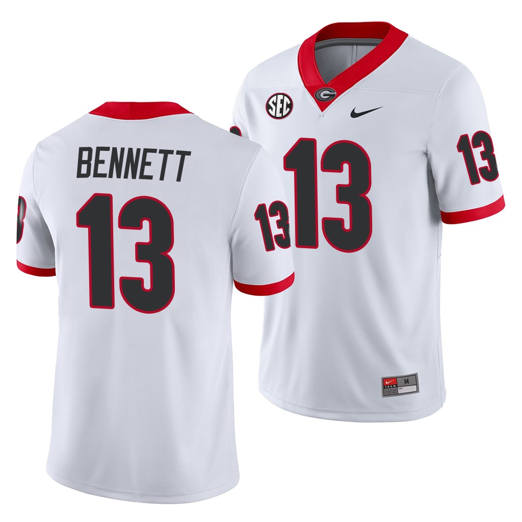 Georgia Bulldogs Stetson Bennett White College Men's Away Game Jersey