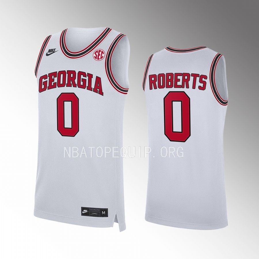 Georgia Bulldogs Terry Roberts Jersey 2022-23 Home White Uniform