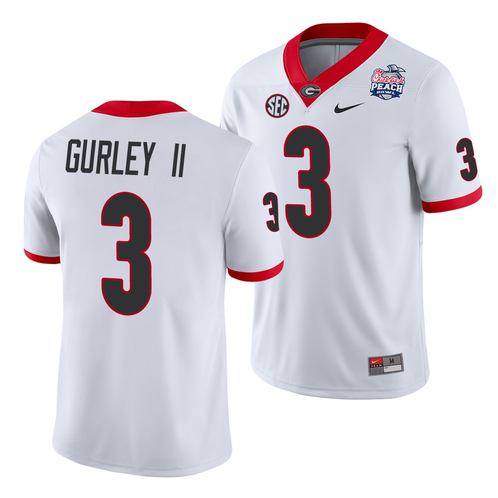 Georgia Bulldogs Todd Gurley II 2021 Peach Bowl White College Jersey