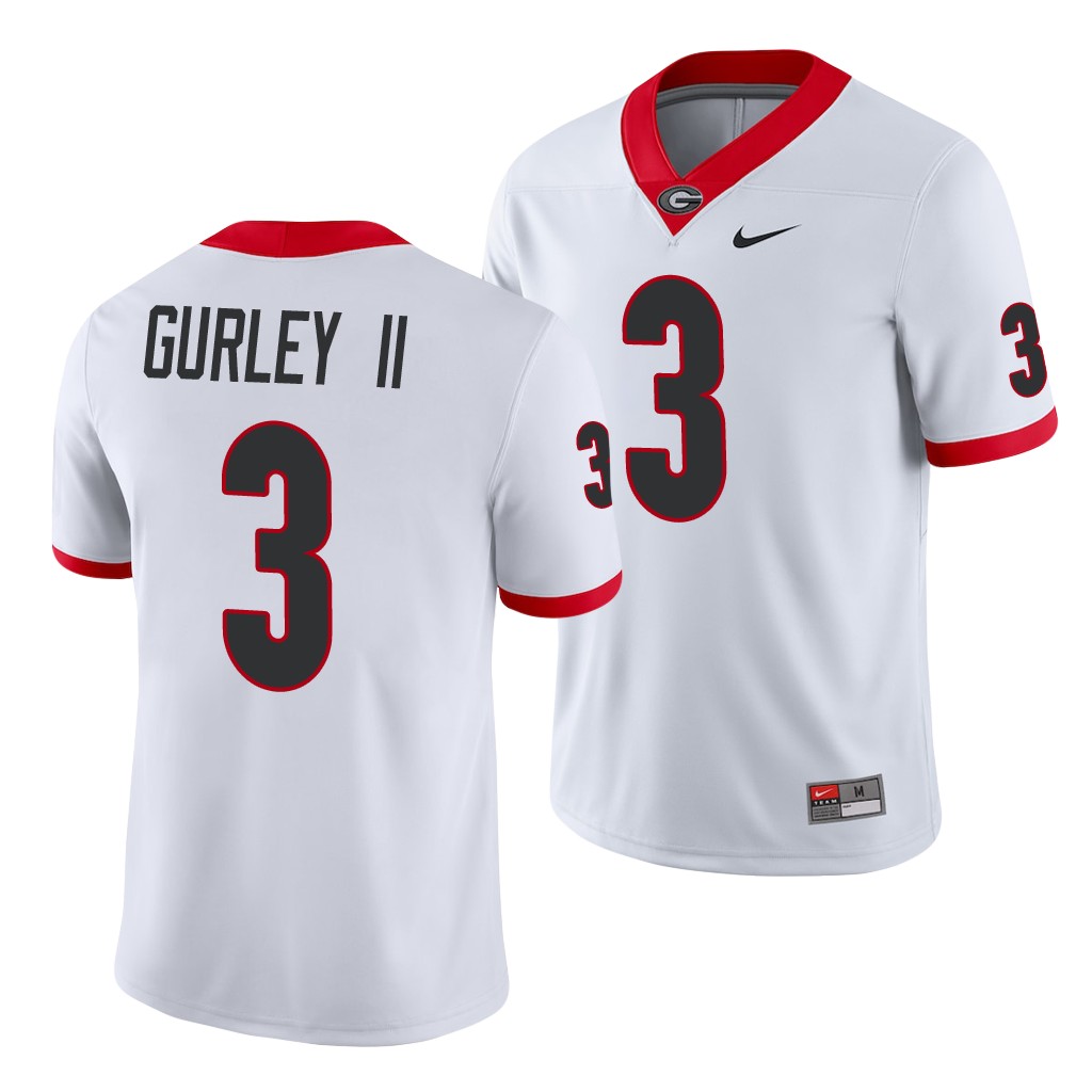 Georgia Bulldogs Todd Gurley II White Game Men's College Jersey