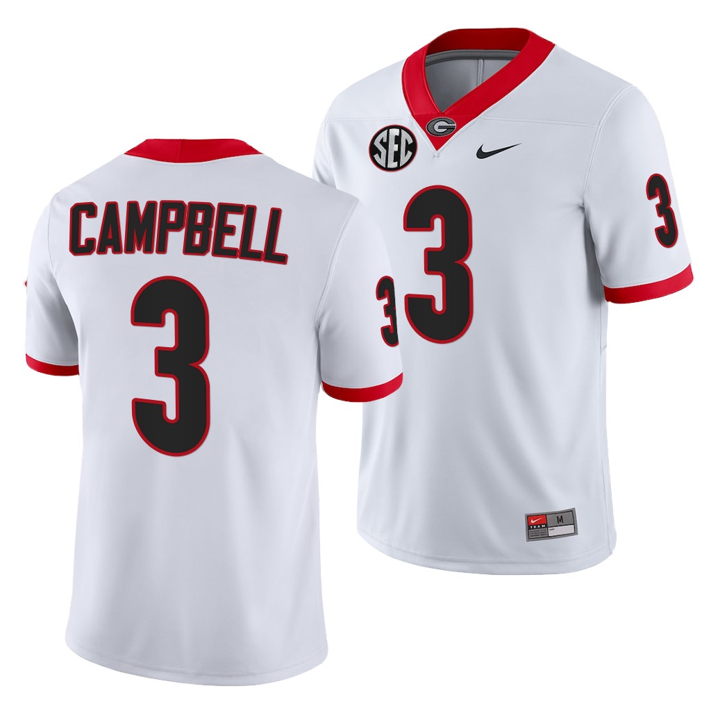 Georgia Bulldogs Tyson Campbell 3 White Jersey Men College NFL Alumni Uniform