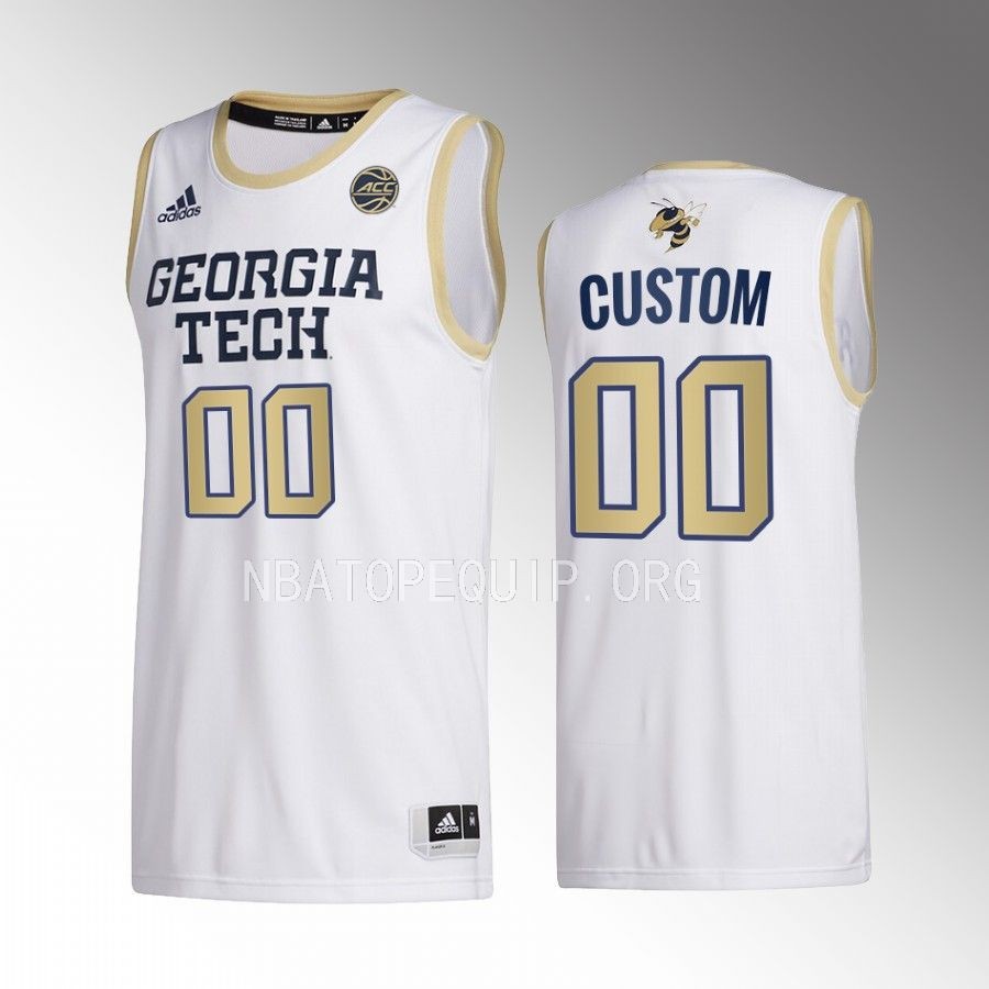 Georgia Tech Yellow Jackets Custom Jersey 2022-23 Home White Swingman Uniform