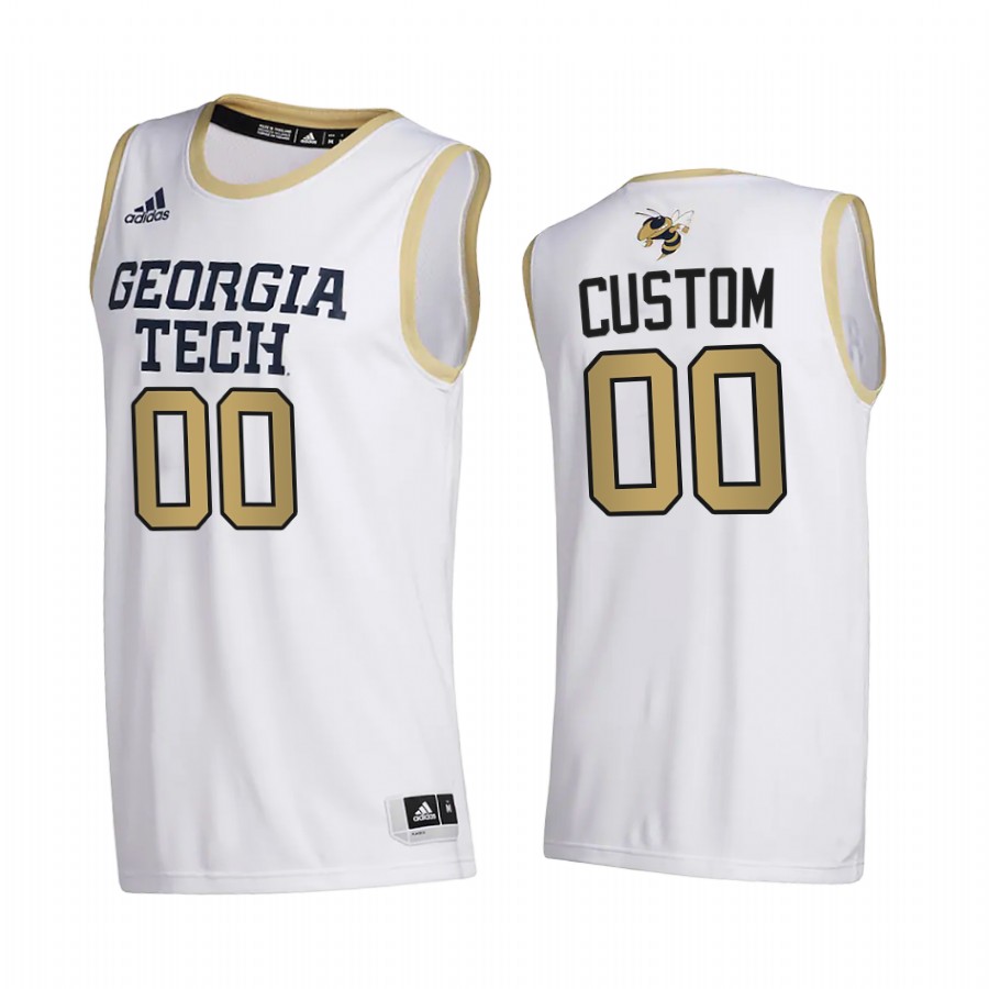 Georgia Tech Yellow Jackets Custom White College 2020-21 Jersey