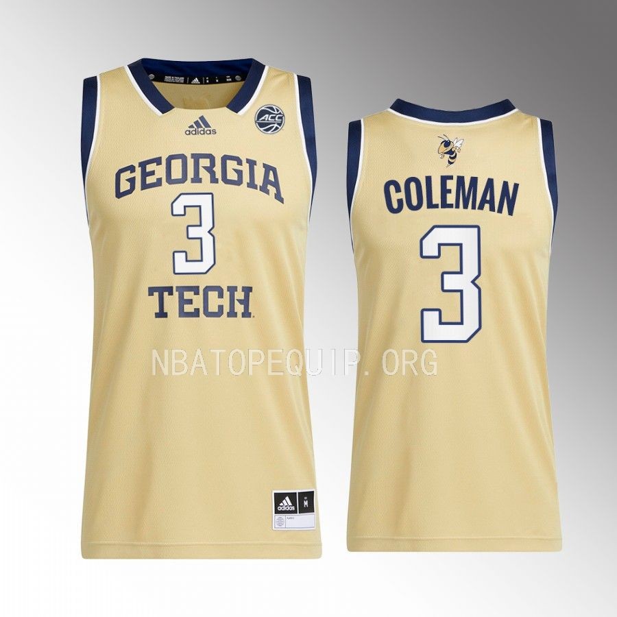 Georgia Tech Yellow Jackets Dallan Coleman Jersey 2022-23 Away Gold Swingman Uniform