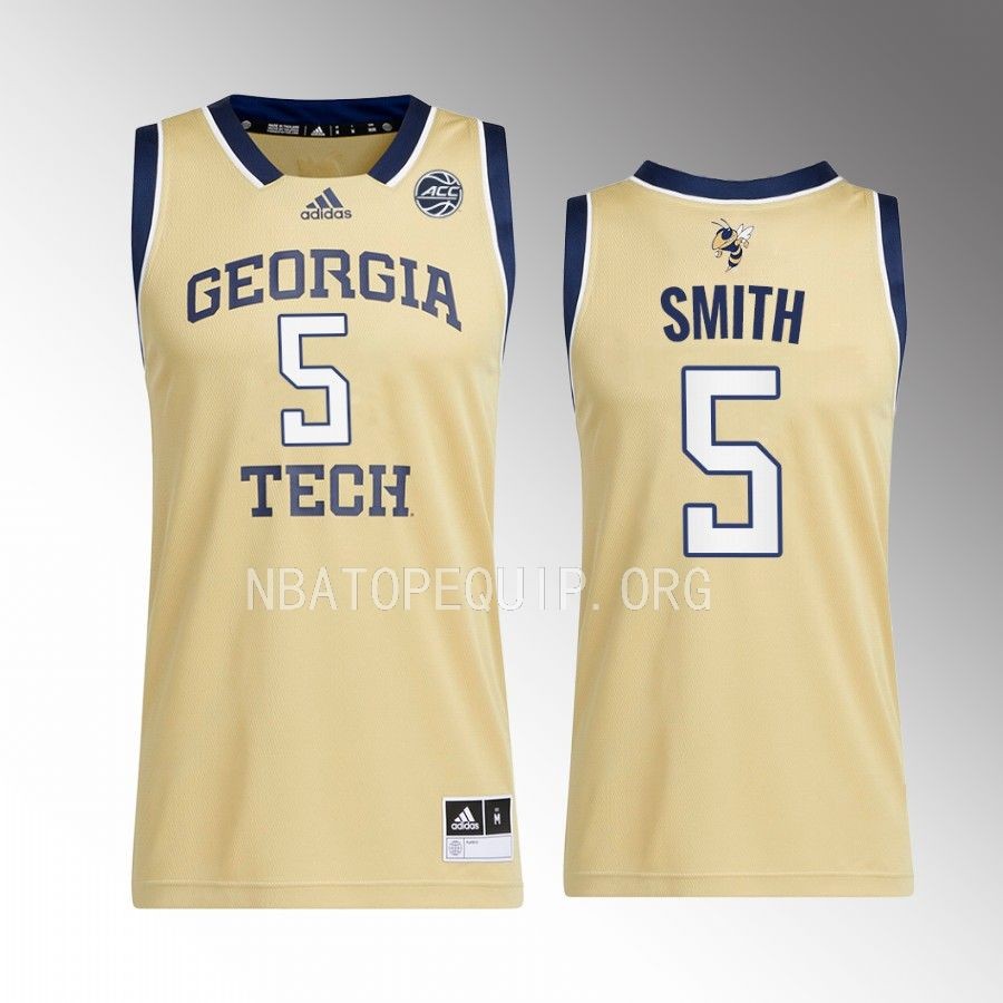Georgia Tech Yellow Jackets Deivon Smith Jersey 2022-23 Away Gold Swingman Uniform