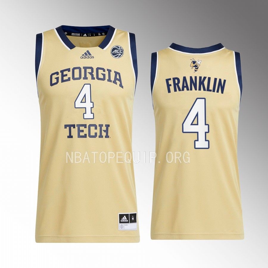 Georgia Tech Yellow Jackets Javon Franklin Jersey 2022-23 Away Gold Swingman Uniform
