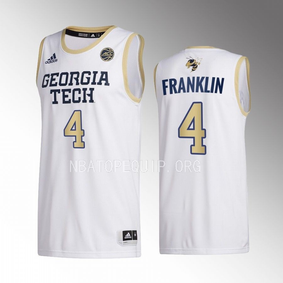 Georgia Tech Yellow Jackets Javon Franklin Jersey 2022-23 Home White Swingman Uniform