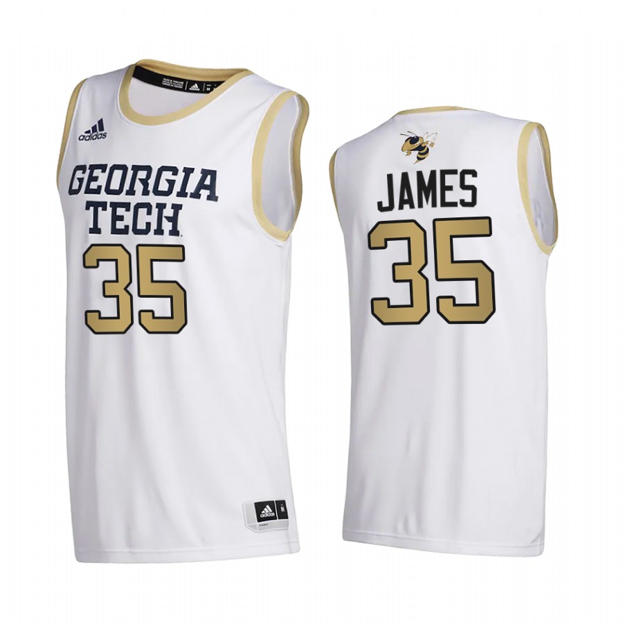 Georgia Tech Yellow Jackets Jehloni James White College 2020-21 Jersey