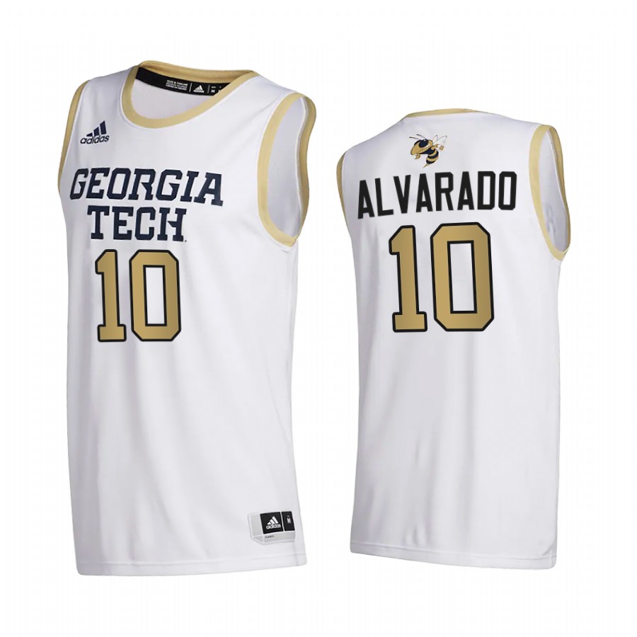 Georgia Tech Yellow Jackets Jose Alvarado White College 2020-21 Jersey