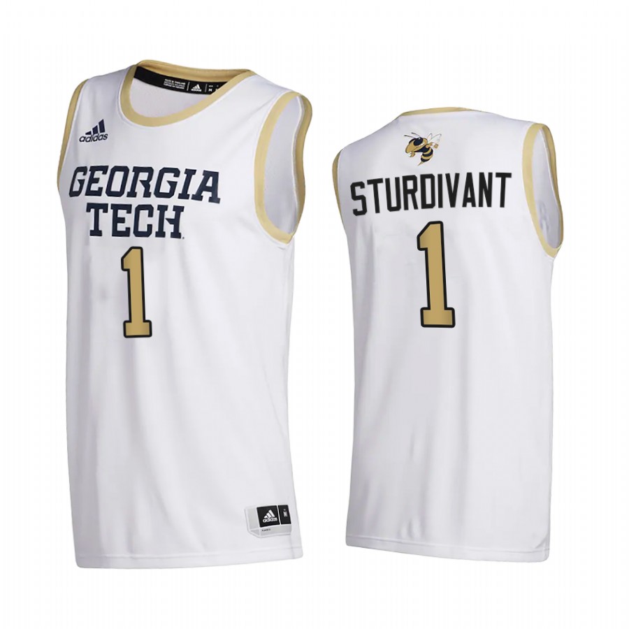 Georgia Tech Yellow Jackets Kyle Sturdivant White College 2020-21 Jersey