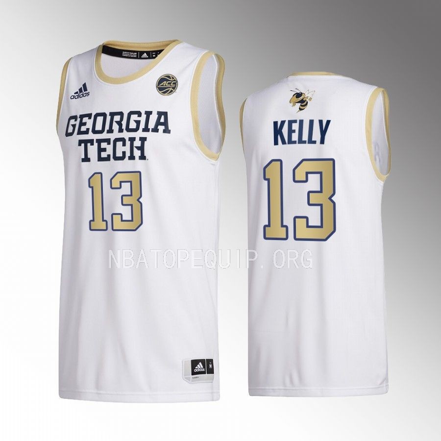 Georgia Tech Yellow Jackets Miles Kelly Jersey 2022-23 Home White Swingman Uniform