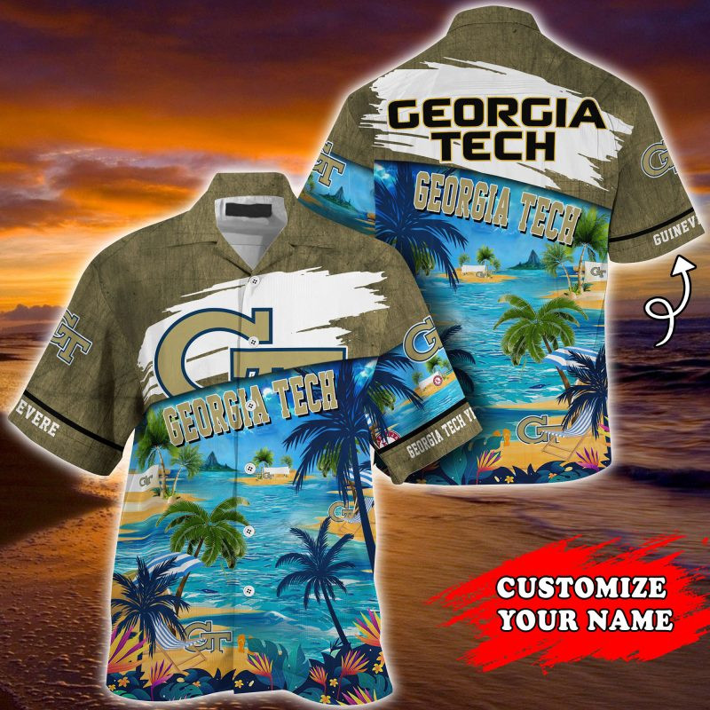 Georgia Tech Yellow Jackets NCAA Customized Summer Hawaiian Shirt