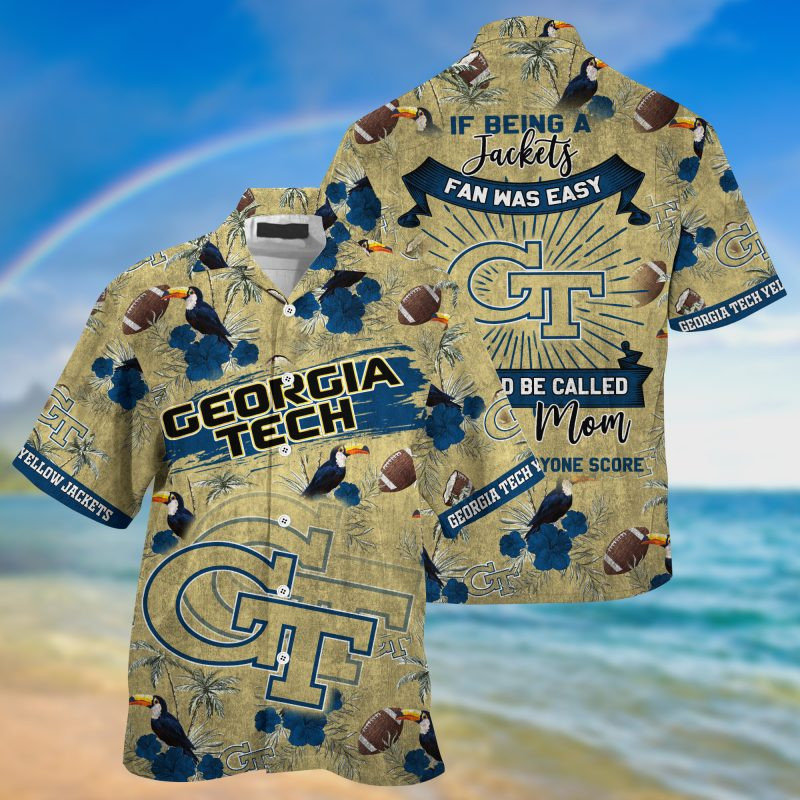 Georgia Tech Yellow Jackets NCAA Summer – Hawaii Shirt For This Season – Gift For Sport Lovers Sporty Mom Lets Everyone Score