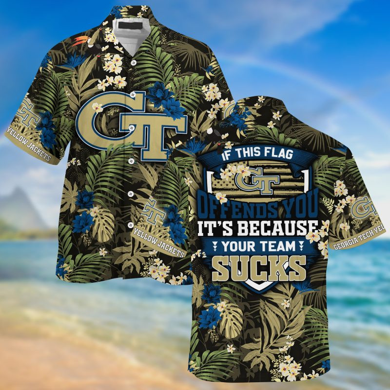 Georgia Tech Yellow Jackets NCAA Summer – Hawaii Shirt For This Season – Gift For Sport Lovers With Tropical Patterns