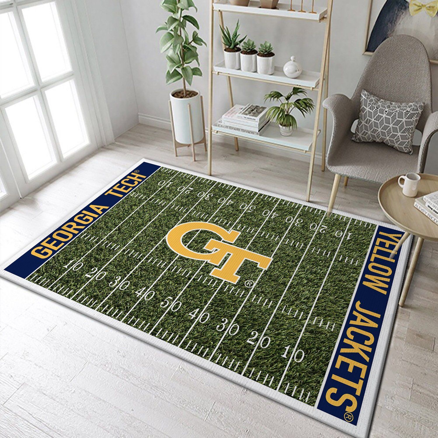 Georgia Tech Yellow Jackets NFL Rectangle Rug – Custom Size And Printing