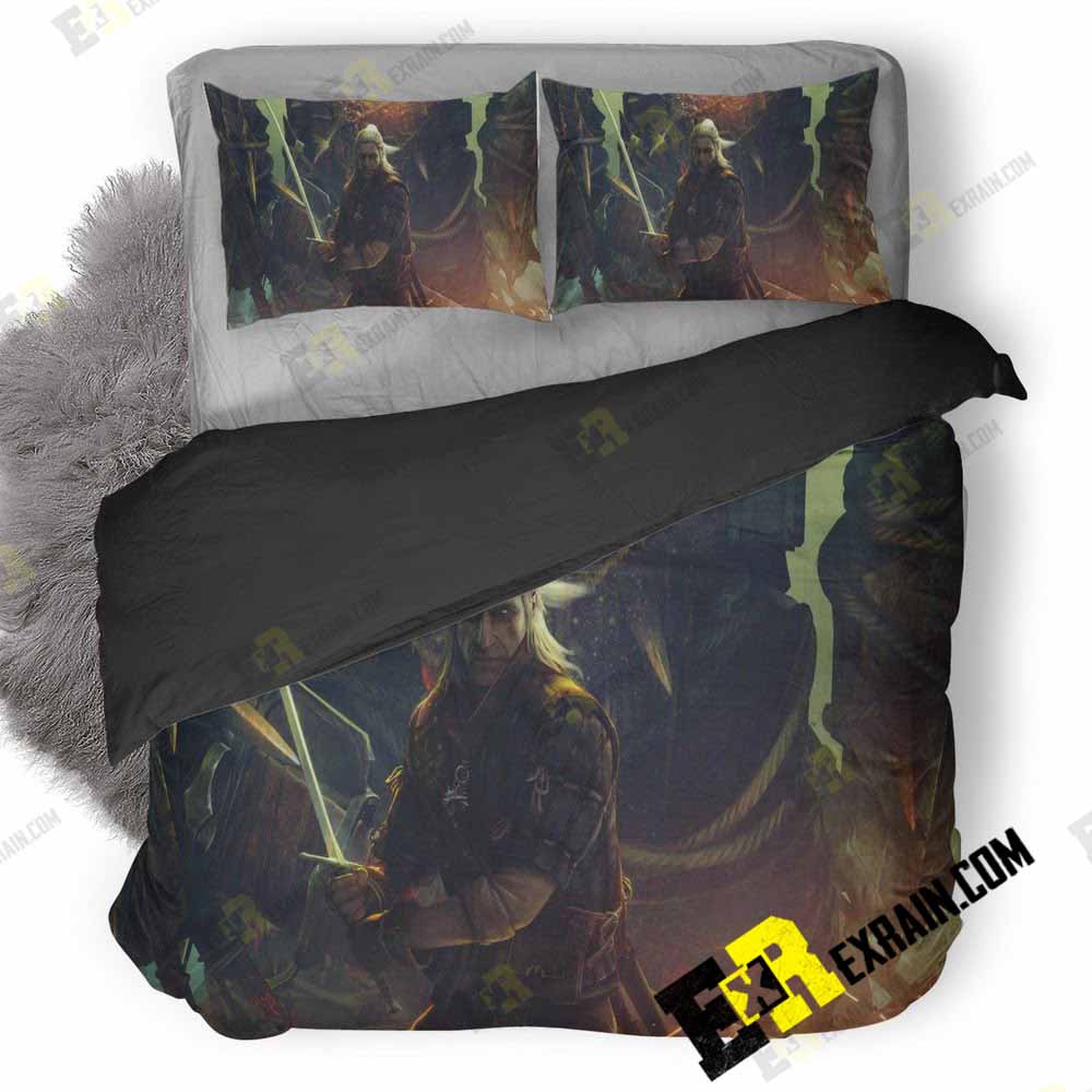 Geralt Vs Draug S6 3D Customized Duvet Cover Bedding Set