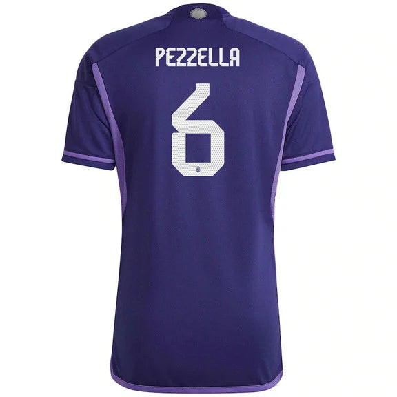 Germán Pezzella 6 Argentina 2022-23 Women Away Soccer Jersey National Team Germán Pezzella 6 Argentina 2022-23 Women Away Soccer Jersey National Team