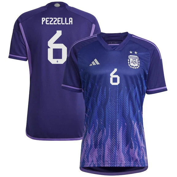 Germán Pezzella 6 Argentina 2022-23 Women Away Soccer Jersey National Team
