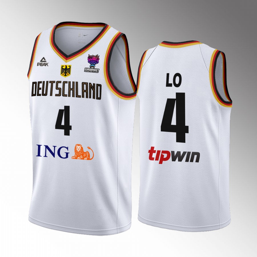 Germany #4 Maodo Lo FIBA EuroBasket 2022 Home Men Jersey White