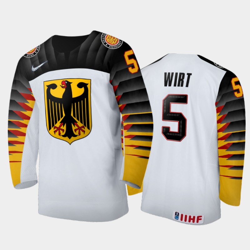 Germany Daniel Wirt #5 2020 IIHF World Junior Ice White Home Jersey