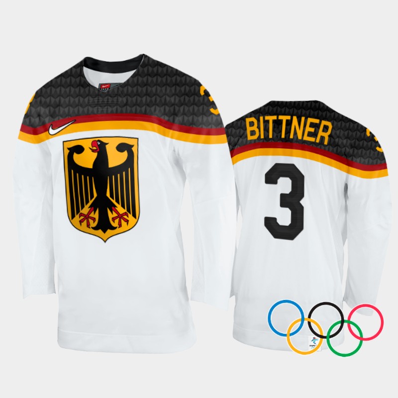 Germany Dominik Bittner 2022 Winter Olympics White #3 Jersey Home