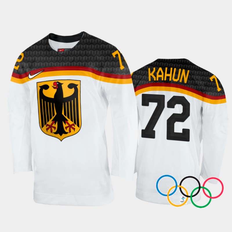 Germany Dominik Kahun 2022 Winter Olympics White #72 Jersey Home