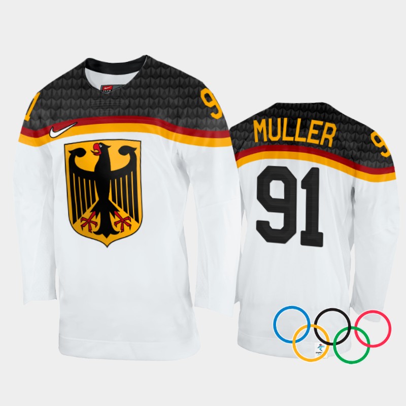 Germany Moritz Muller 2022 Winter Olympics White #91 Jersey Home
