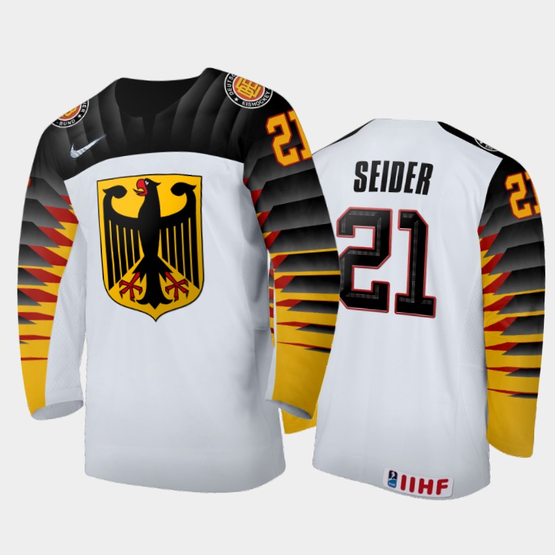 Germany Moritz Seider #21 2020 IIHF World Junior Ice White Home Jersey