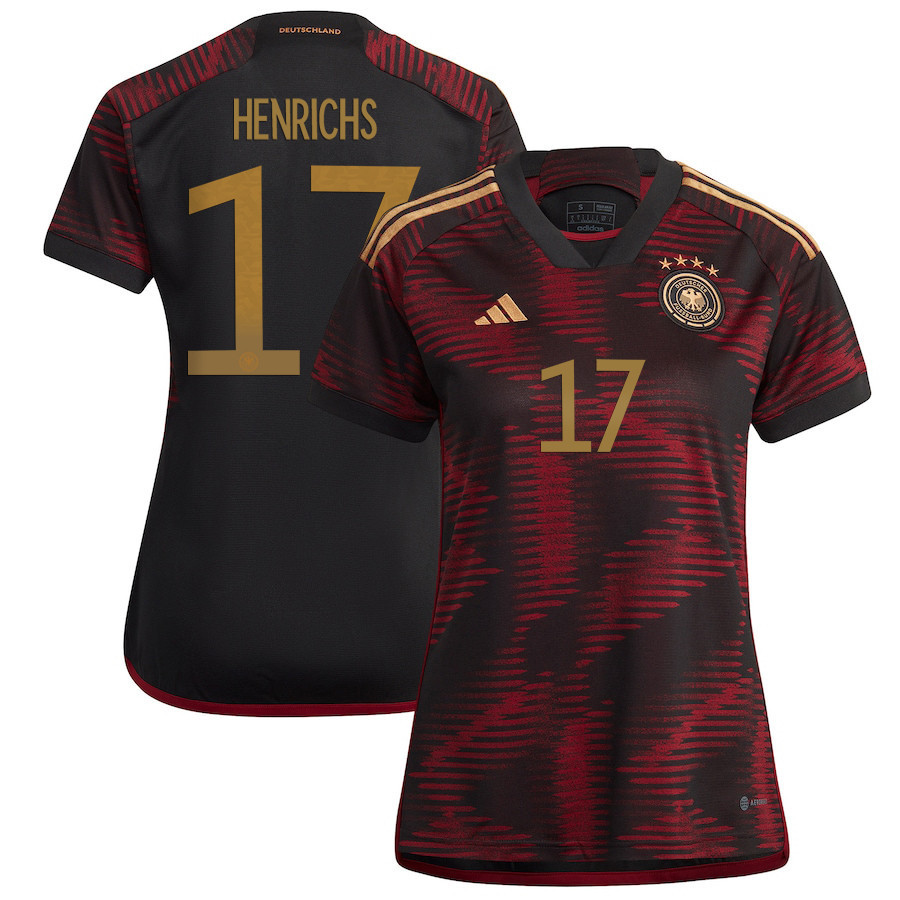 Germany National Team 2022-23 Benjamin Henrichs 17 Qatar World Cup Away Women Soccer Jersey – Maroon