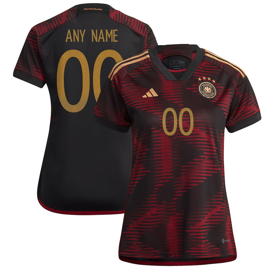 Germany National Team 2022-23 Custom 00 Qatar World Cup Away Women Soccer Jersey – Maroon
