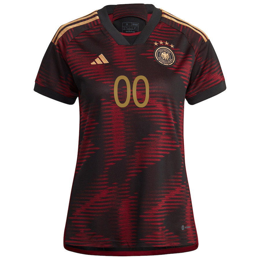 Germany National Team 2022-23 Custom 00 Qatar World Cup Away Women Soccer Jersey – Maroon