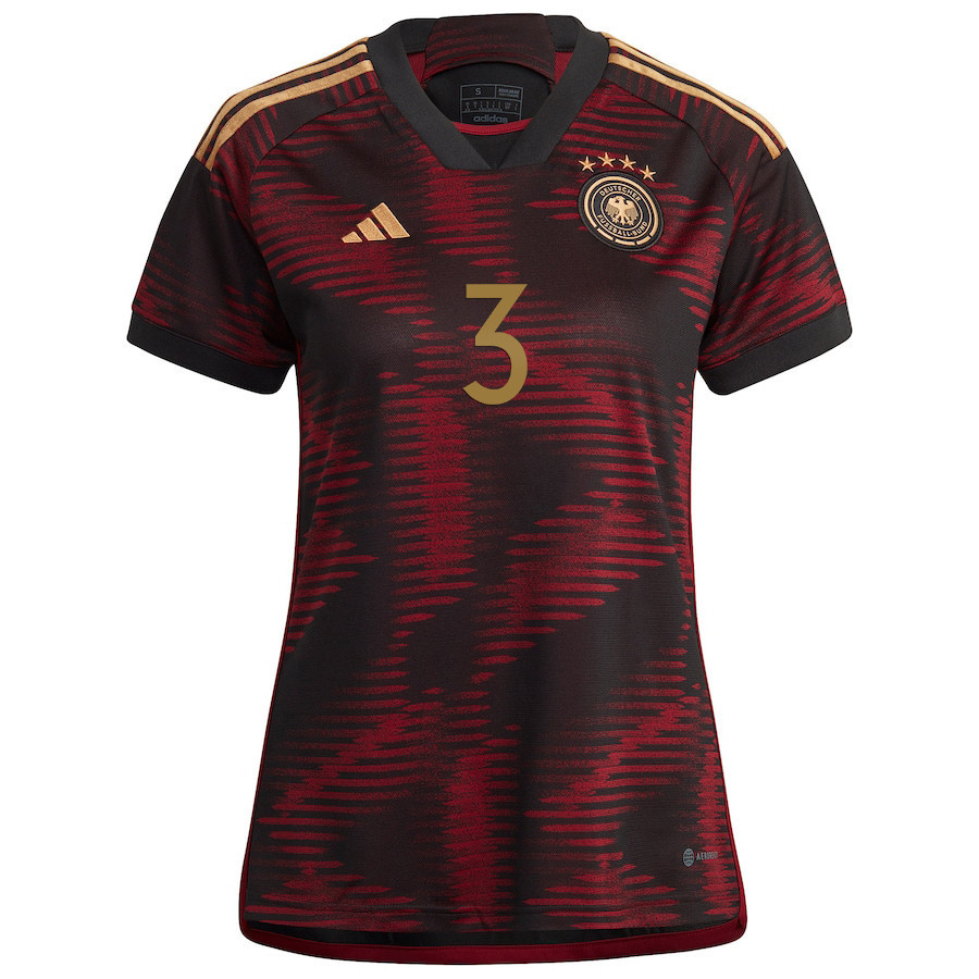 Germany National Team 2022-23 David Raum 3 Qatar World Cup Away Women Soccer Jersey – Maroon