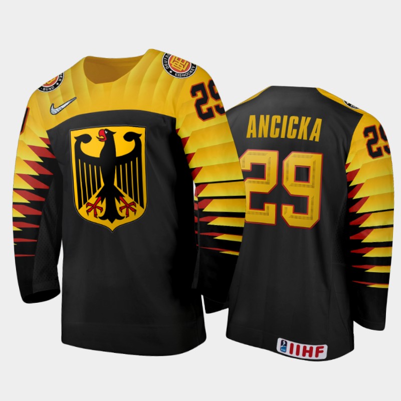 Germany Tobias Ancicka #29 2020 IIHF World Junior Ice Black Away Jersey