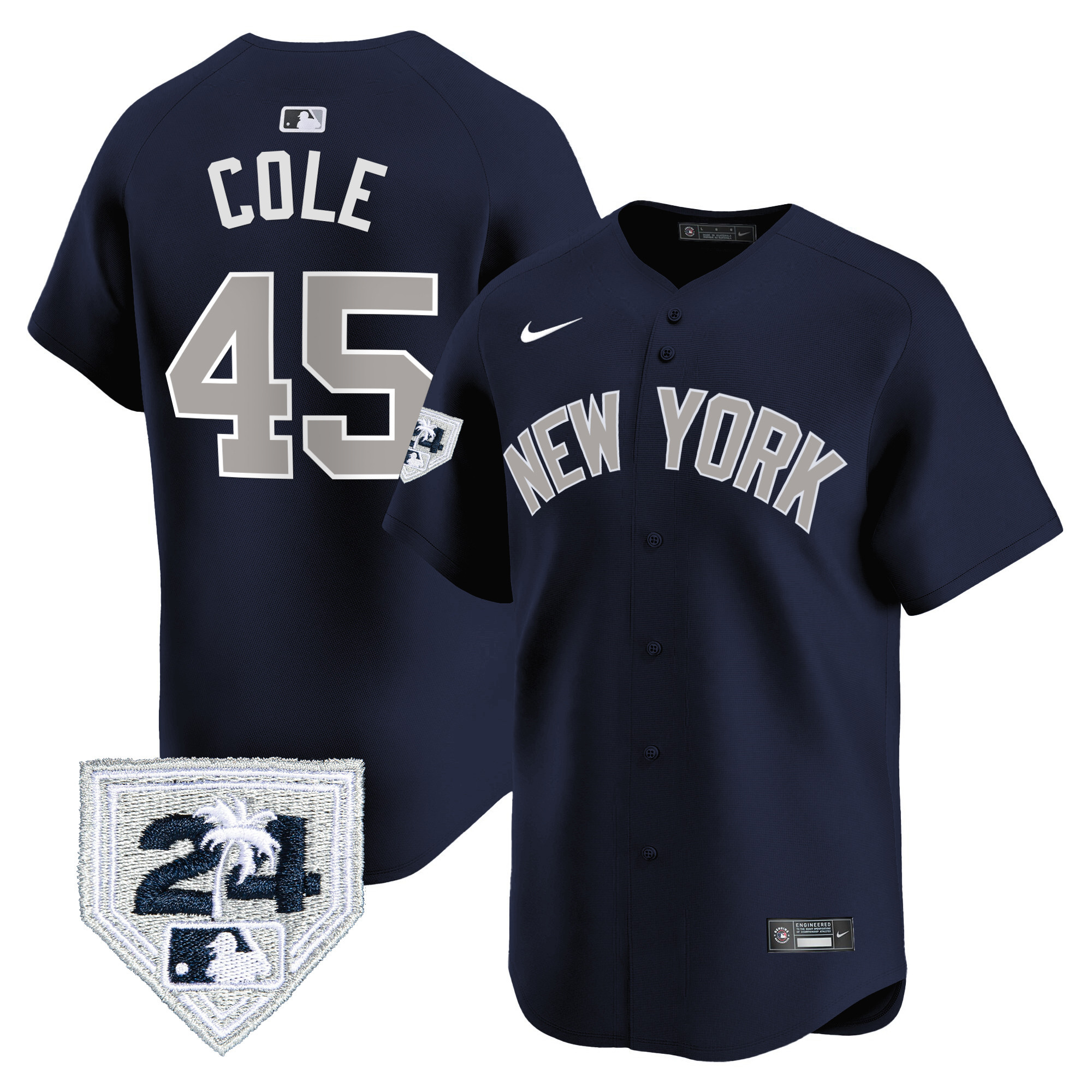 Gerrit Cole Men's New York Yankees 2024 Spring Training Patch Vapor Premier Limited Alternate Jersey - All Stitched