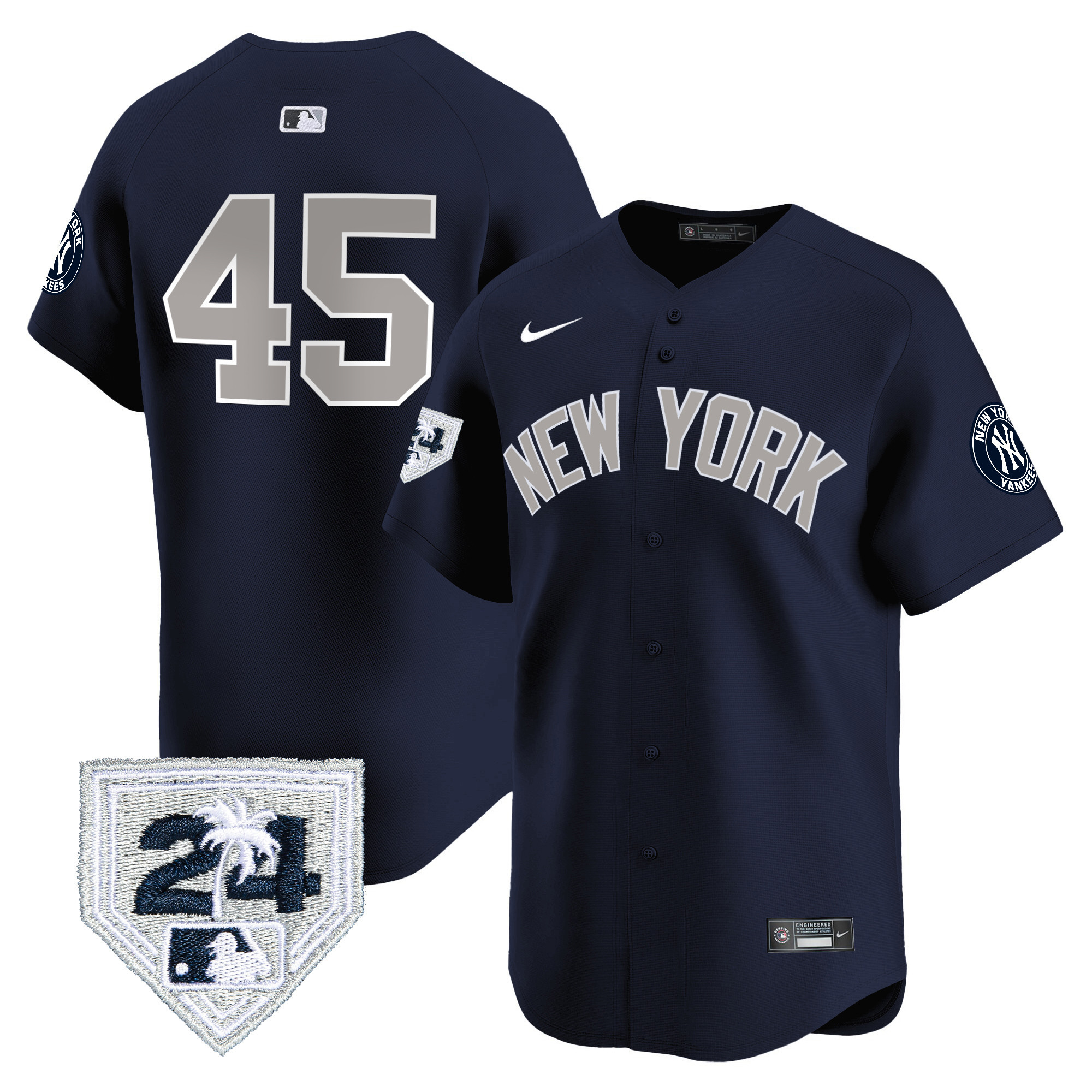 Gerrit Cole Men's New York Yankees 2024 Spring Training Patch Vapor Premier Limited V5 Alternate Jersey - All Stitched