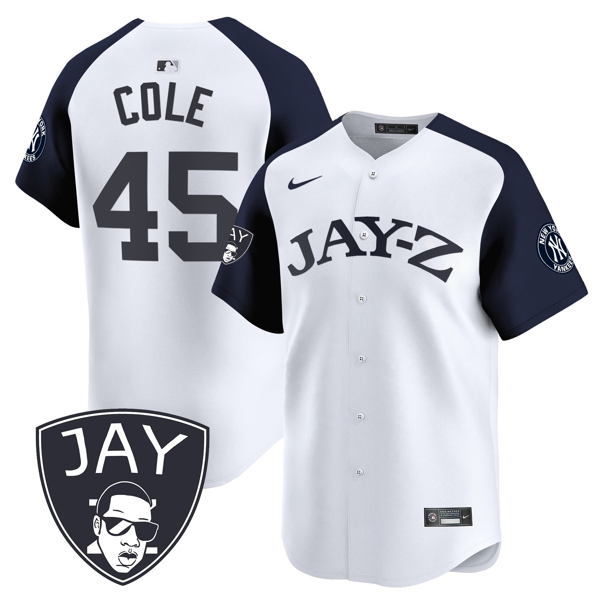 Gerrit Cole Men's New York Yankees Jay-Z Vapor Premier Limited White Alternate Jersey - All Stitched