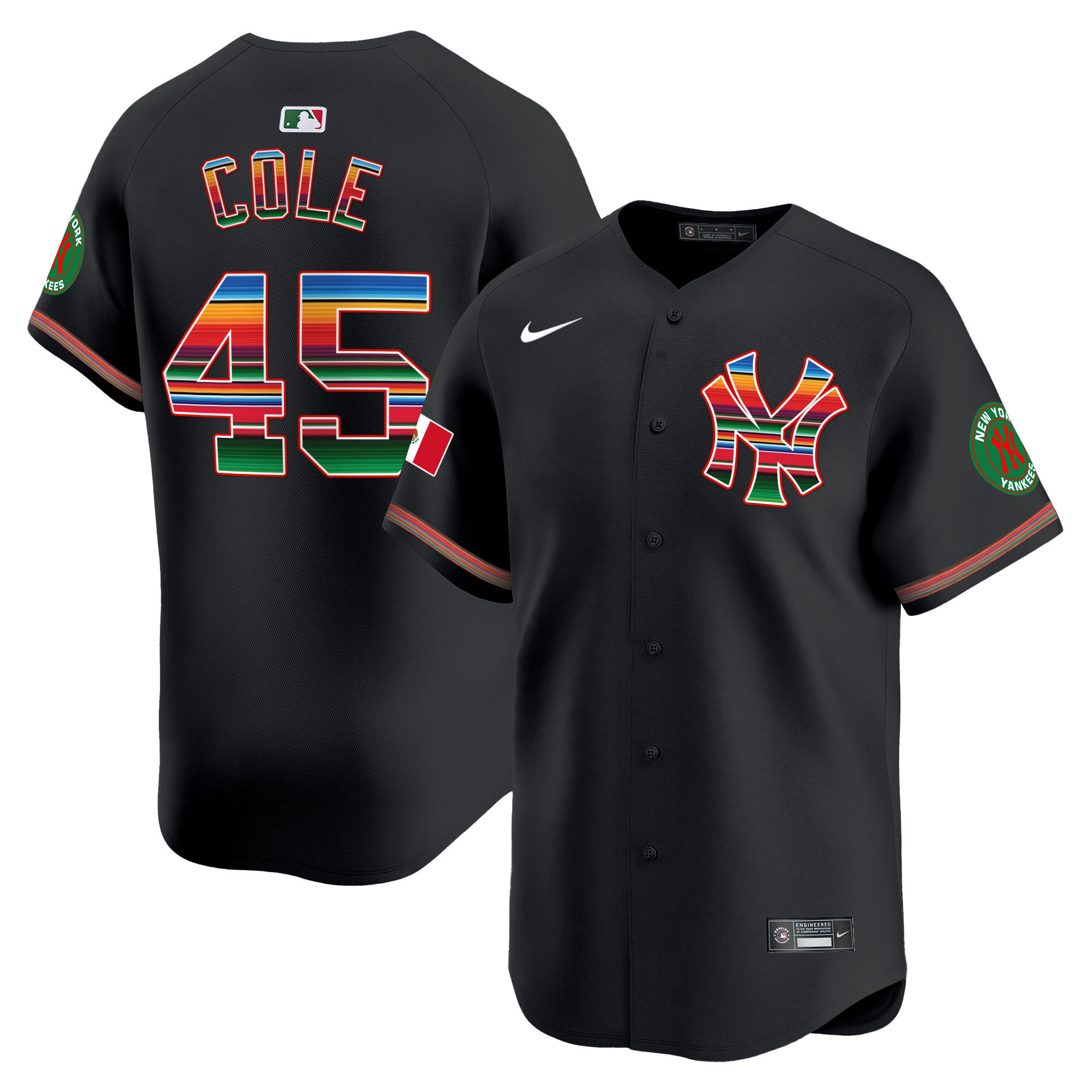 Gerrit Cole Men's New York Yankees Mexico Vapor Premier Limited Black Jersey - All Stitched